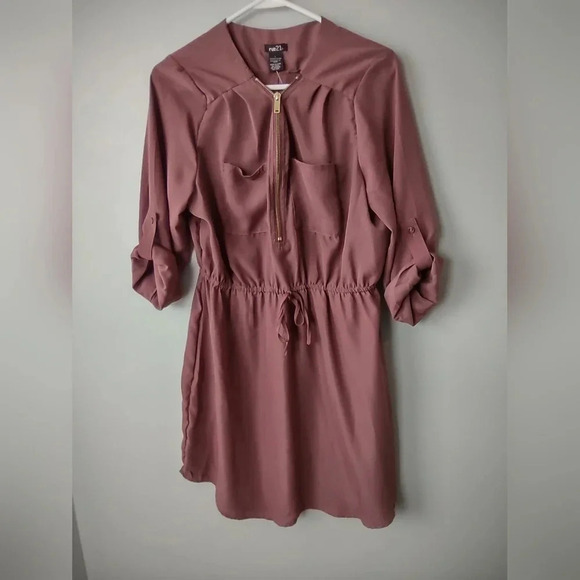 Rue 21 lightweight brown dress size Large, pockets, mini length Y2K, cowgirl - Picture 5 of 5